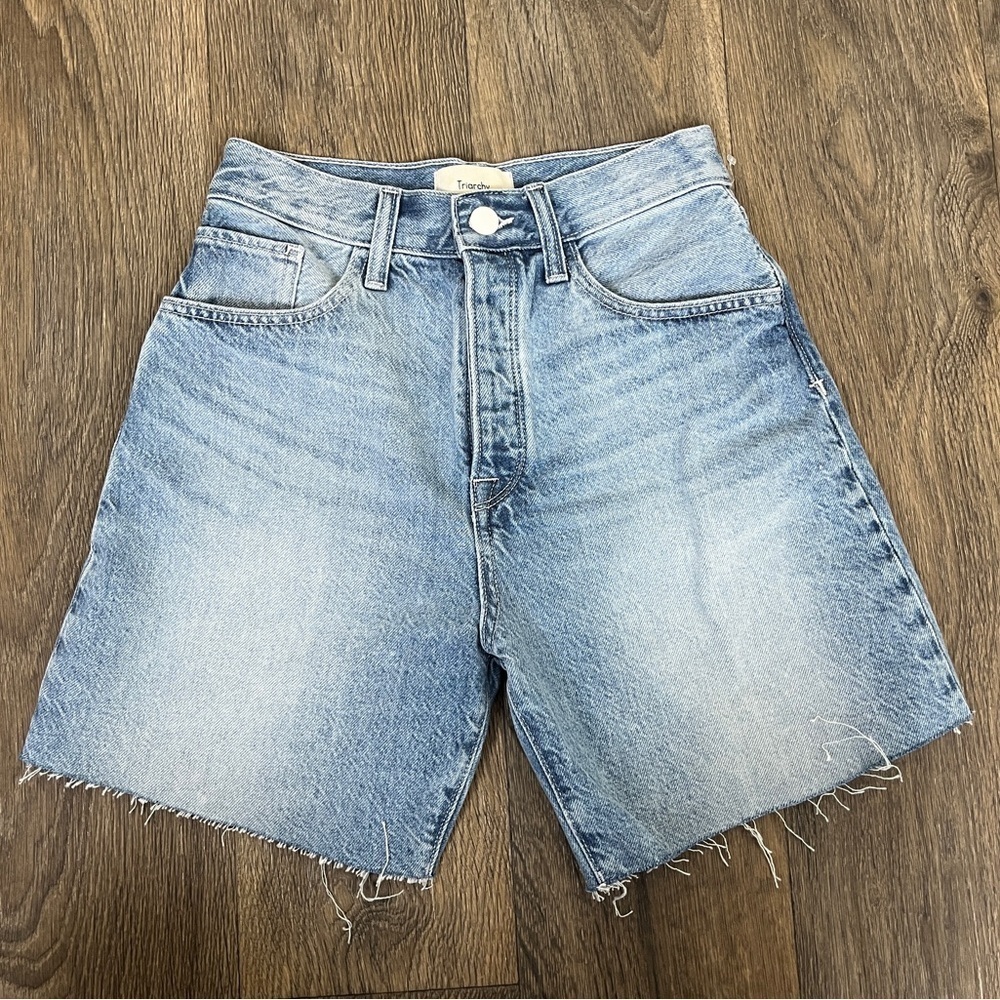 Triarchy Women Size 26 Denim Cotton Button Fly Jean NEW Shorts Bermuda High Rise